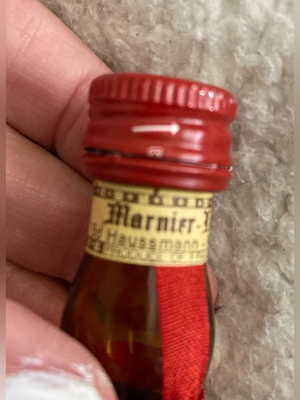 Grand Marnier Miniature Bottle - Amber with Red Ribbon